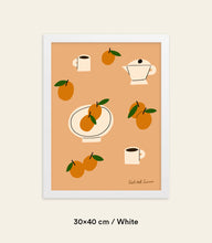 Load image into Gallery viewer, Oranges &amp; Coffee Framed