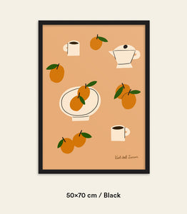 Oranges & Coffee Framed