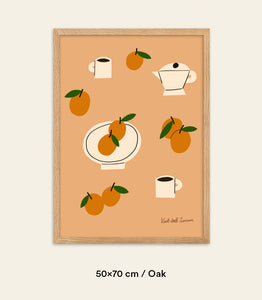 Oranges & Coffee Framed