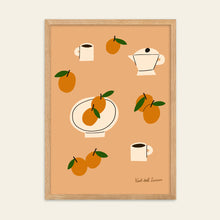 Load image into Gallery viewer, Oranges &amp; Coffee Framed